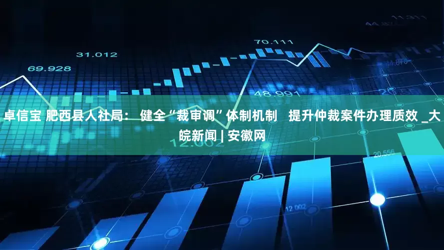 卓信宝 肥西县人社局： 健全“裁审调”体制机制   提升仲裁案件办理质效 _大皖新闻 | 安徽网
